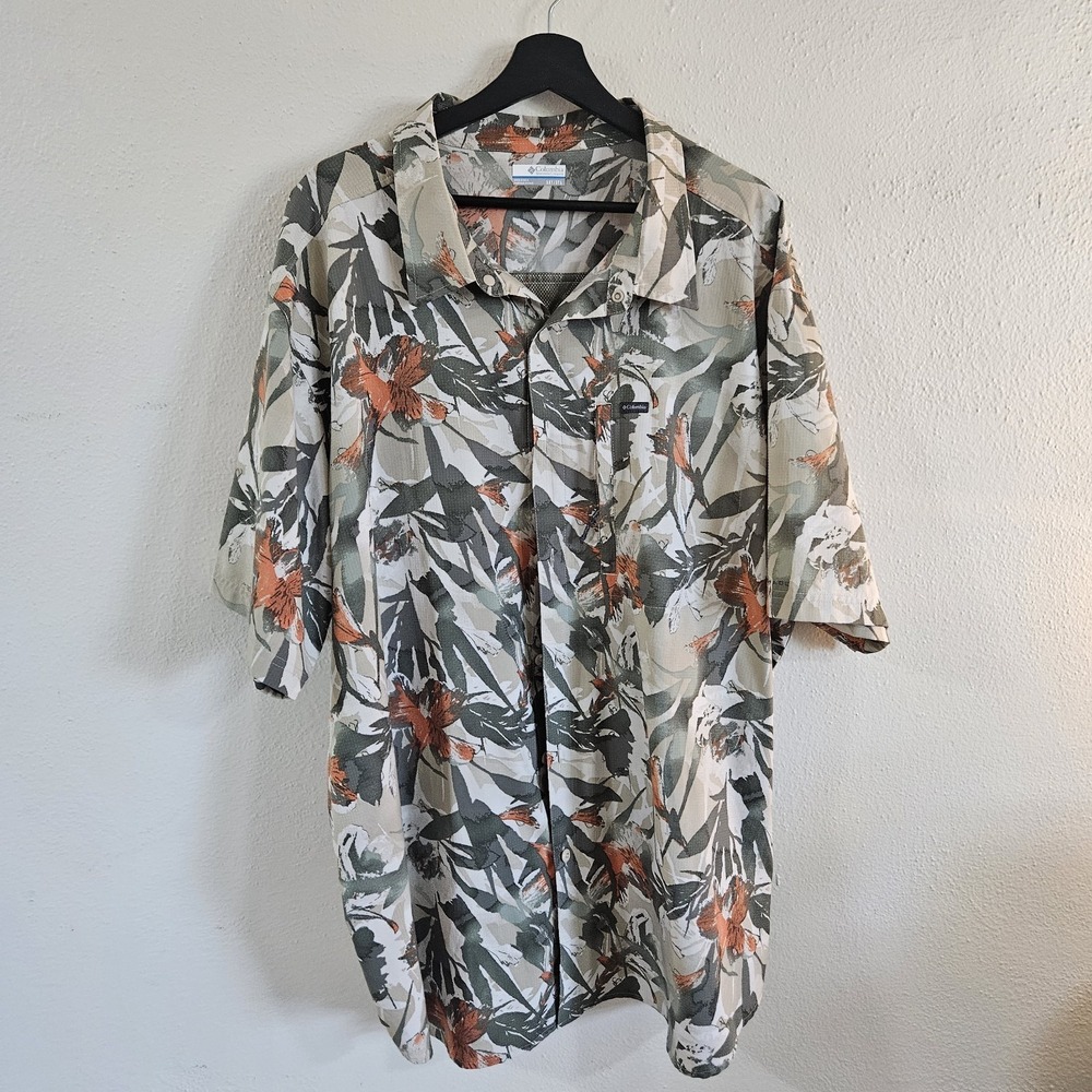 Columbia Mens 3XT Tropical Floral Short Sleeve Fishing Shirt UPF 40 Sun...